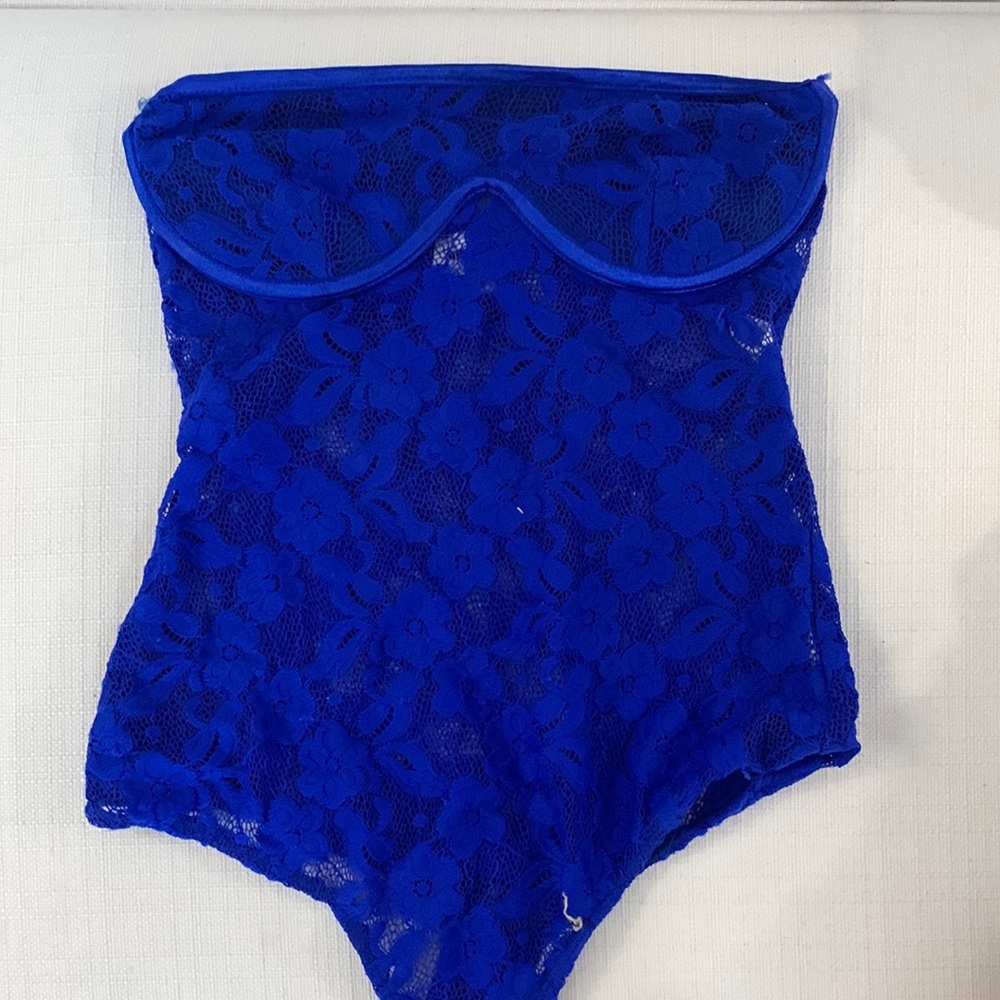 Royal blue lace bodysuit